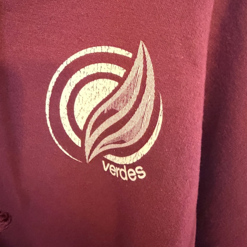 Maroon Full-Zip Hoodie and Peach Henley waffle shirt. Roomie 4x - Picture 5 of 7